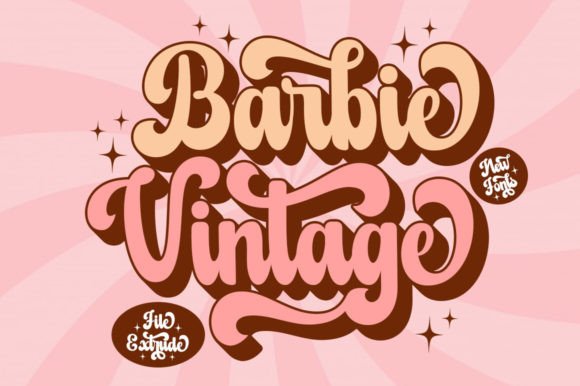 Barbie Vintage Extrude: A Retro Display Font with Real Character