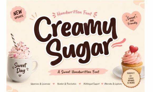 Creamy Sugar: A Sweet Handwritten Font for Modern Designs