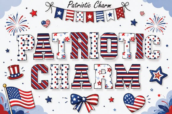 Patriotic Charm: The Bold Varsity Font for Your 4th of July Designs