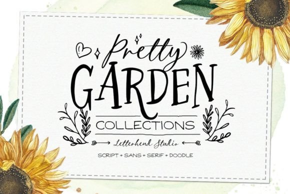 Pretty Garden: A Font Trio for Charming, Quirky Designs